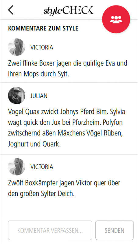 Kommentare in der StyleCheck-App