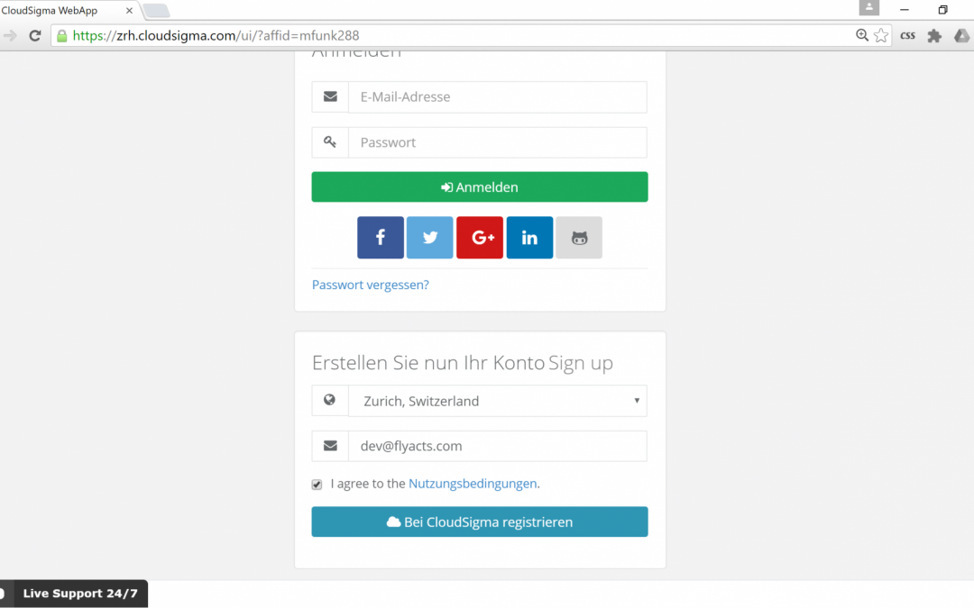 App-Hosting beim Provider CloudSigma – Account erstellen und vorkonfigurieren