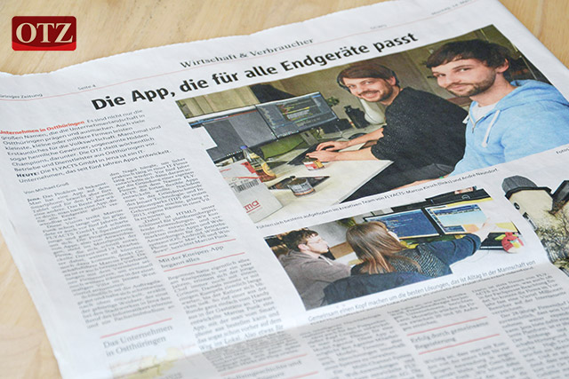 Zeitungsausschnitt in der OTZ über die FLYACTS GmbH