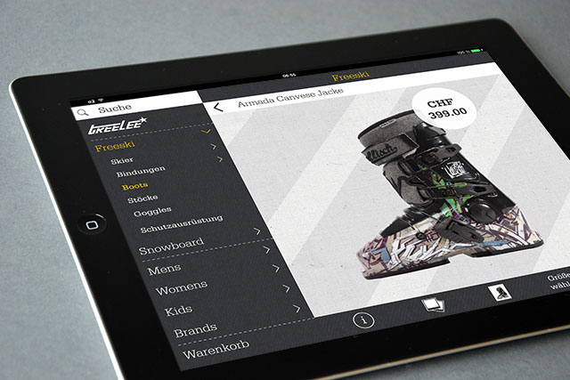 Die TreeLee Shopping App auf iPad