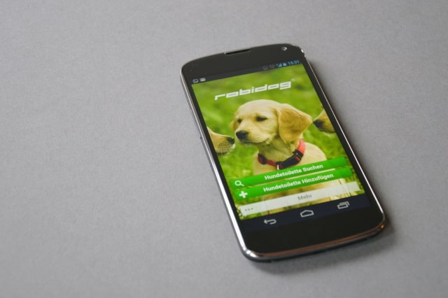 Dog Toilets auf dem Smartphone