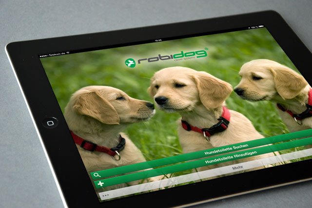 Dog Toilets auf dem Tablet