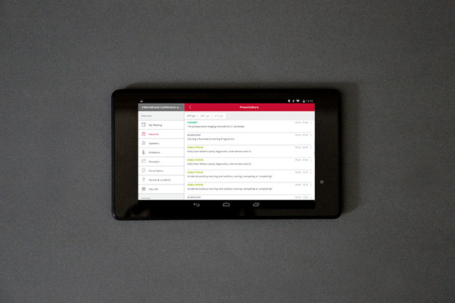 Med-El App auf dem Tablet